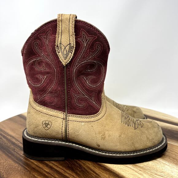 Ariat Fatbaby Women's 7 B 10026116 Brown Leather Mid Calf Cowgirl Western Boots - Picture 1 of 12
